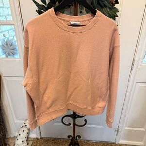 Vintage 90s Y2K Champion Reverse Weave Dusty Pink Semi Cropped Sweatshirt LS